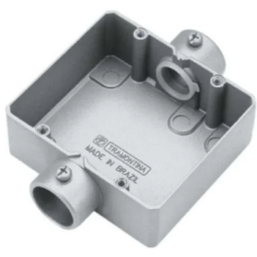 Condulete duplo 3/4" tipo "CD" sem tampa / sem rosca / com pintura eletrostática a pó Tramontina